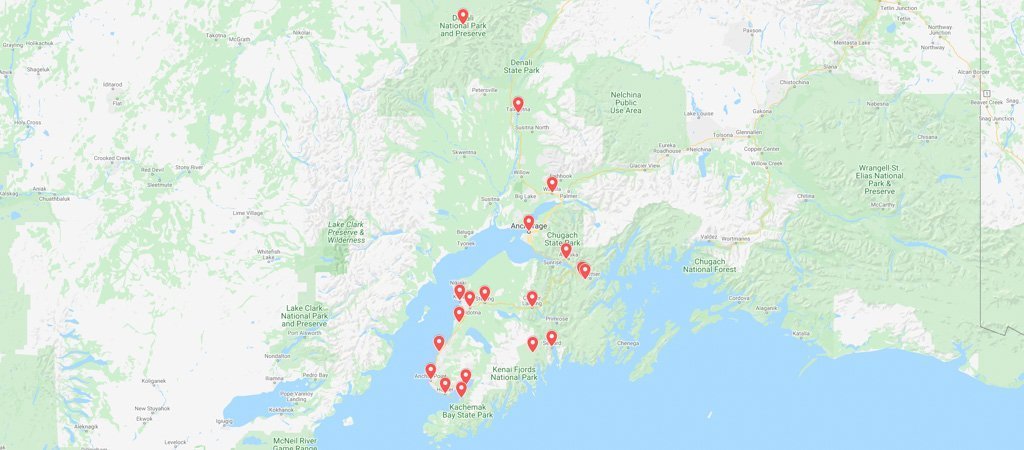 10 day Alaska itinerary map