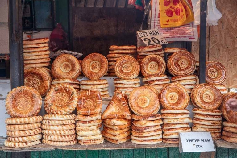 Non, non bread, Osh Bazaar, Kyrgyzstan, Bishkek