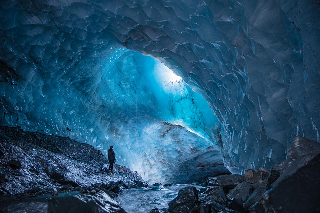 Byron Glacier Ice Cave, Byron Glacier, Girdwood, Alaska, ice cave...