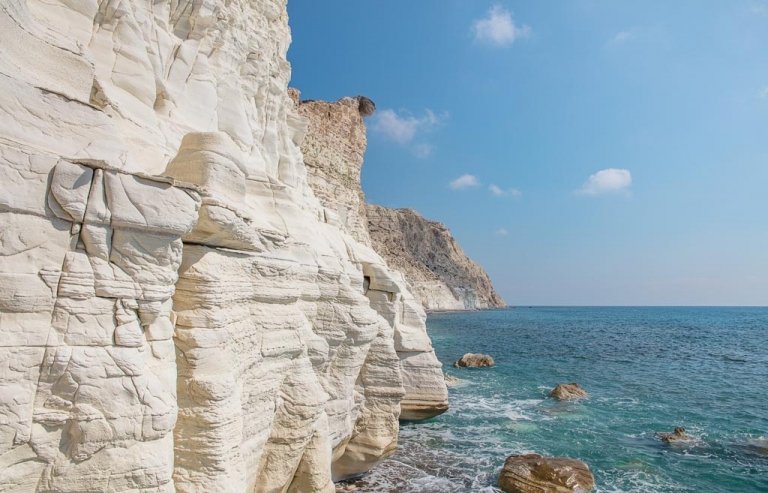 Paphos, Cyprus, gypsum, gypsum cliffs, white cliffs