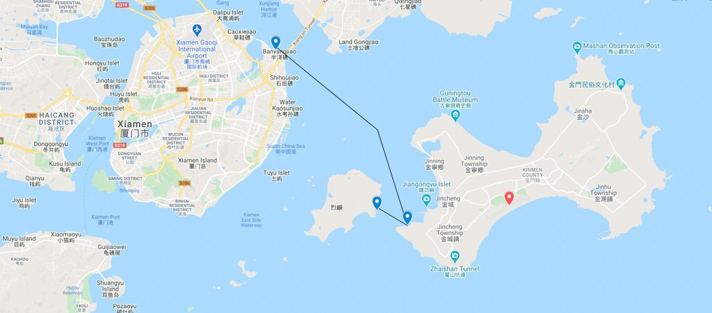 Xiamen-Kinmen Ferry Map