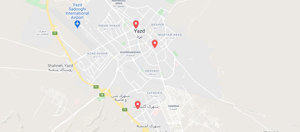 Yazd Day 2 Map