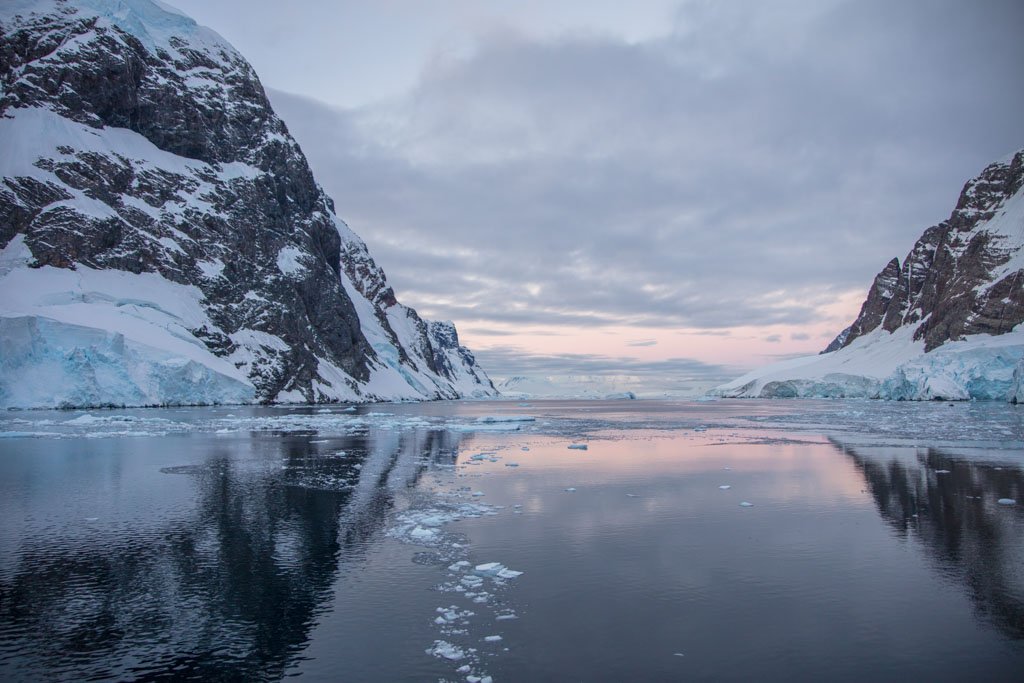 Lemaire Channel, Antarctica, Lemaire sunset, Booth Island, Graham Land