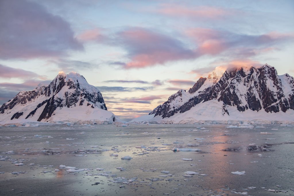 Lemaire Channel, Girard Bay, Antarctica, Lemaire Channel sunset