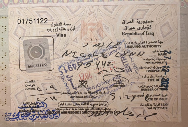 iraq travel visa
