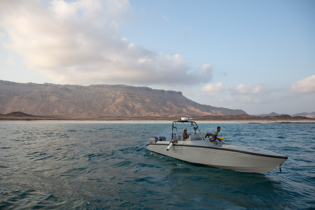Speedboat, Abd al Kuri, Socotra outer islands, Socotra Archipelago, Yemen